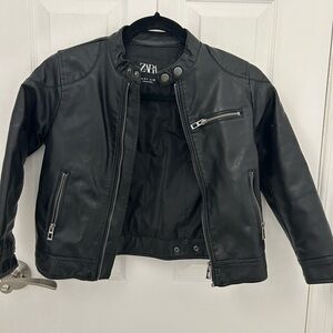 Zara Faux Leather Biker Jacket, Sz 6-7